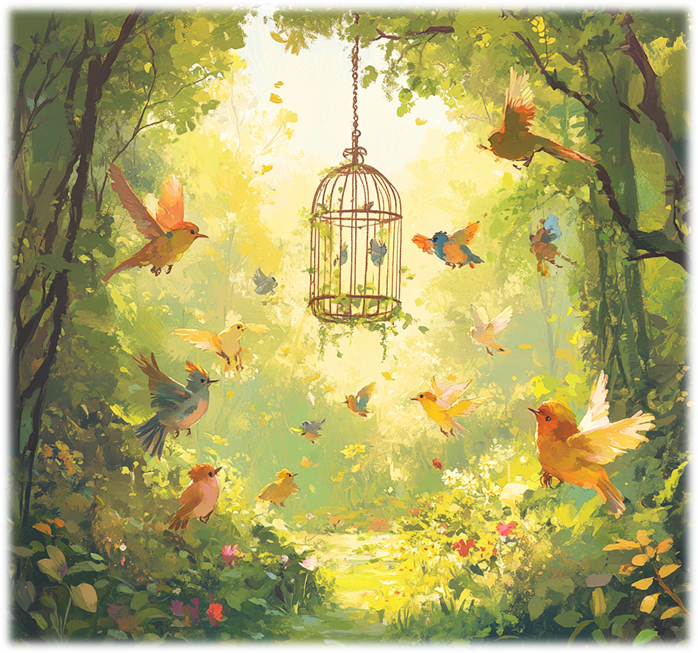 【絵本+動画】カゴの中の先生鳥とヒナたち