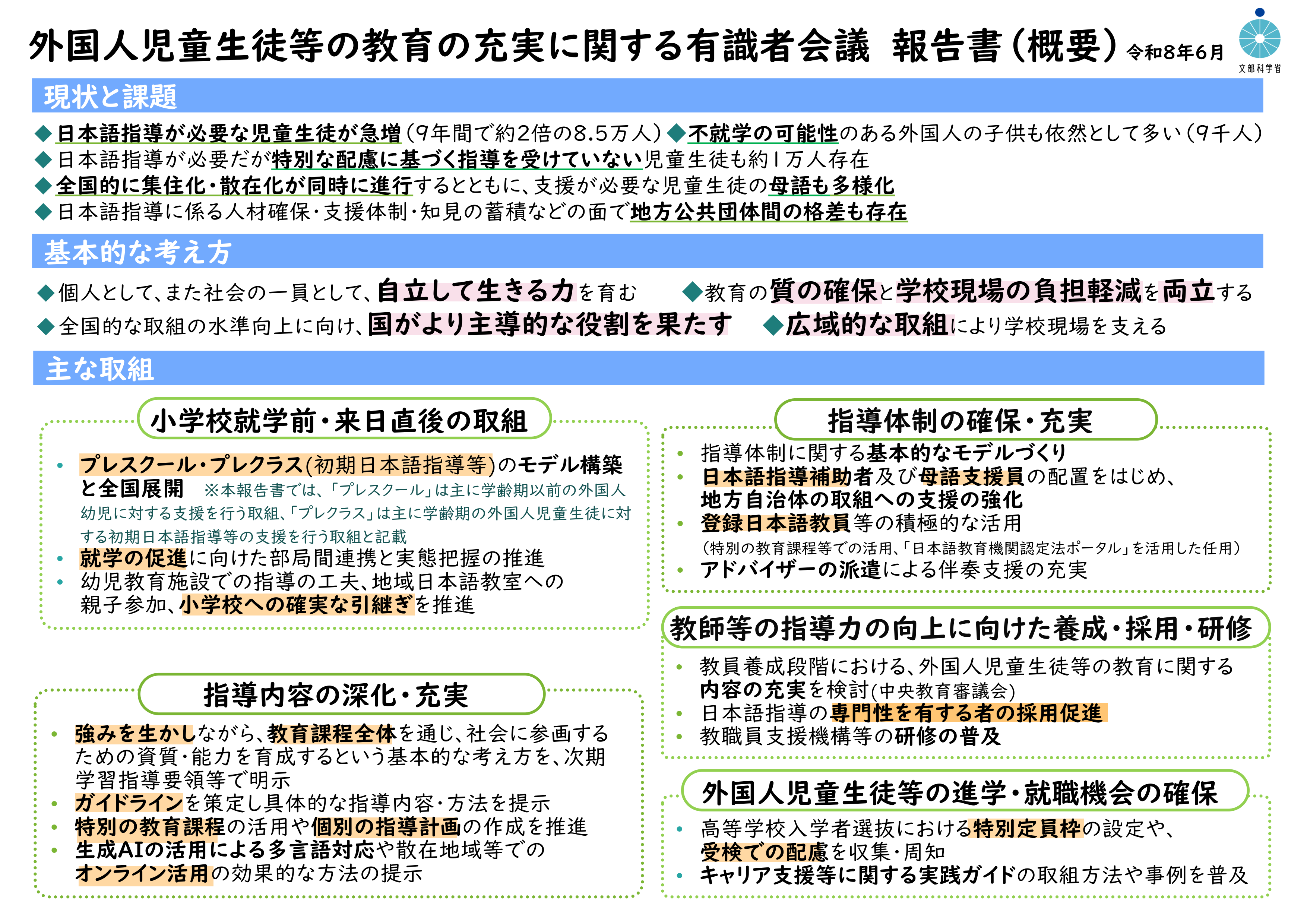 外国人児童生徒等の教育の充実に関する有識者会議_（令和7・8年度）報告書_1