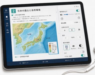 【現場視点】デジタルな形態を含む教科書の発行・採択等の指針に関する検討会議・第5回議事録をテーマにしたAI生成イメージ