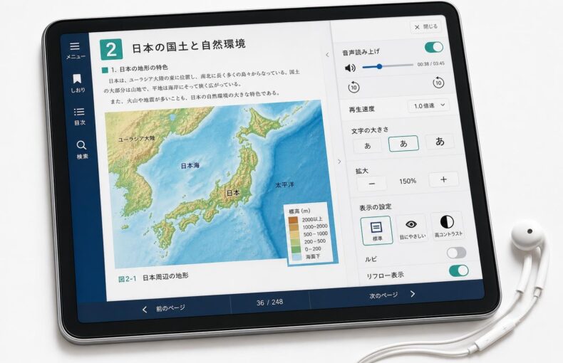 【現場視点】デジタルな形態を含む教科書の発行・採択等の指針に関する検討会議・第5回議事録をテーマにしたAI生成イメージ