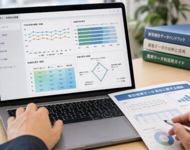 【現場視点】｢全国学力・学習状況調査｣の集計結果データの貸与に関する有識者会議(令和8年度第1回)配付資料をテーマにしたAI生成イメージ