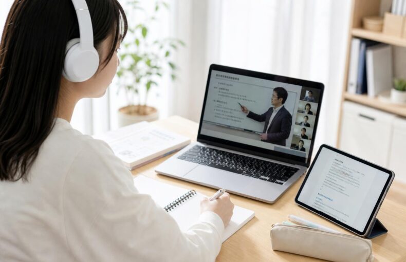 【現場視点】通信教育の適正な実施・運営の確保のための基本的な指針等に関する検討会議（第２回）配付資料をテーマにしたAI生成イメージ