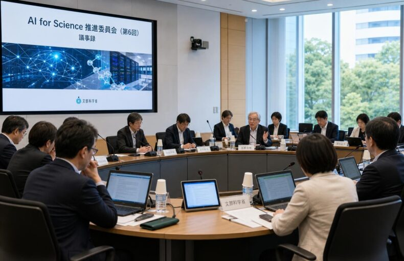 【現場視点】AI for Science推進委員会（第6回） 議事録をテーマにしたAI生成イメージ