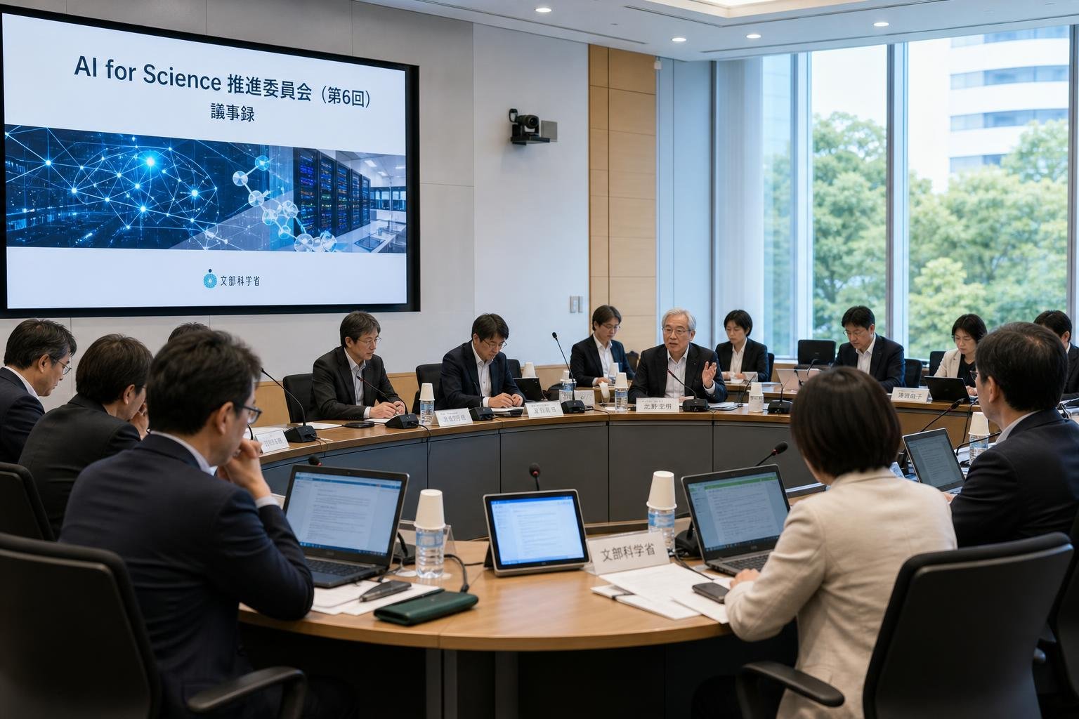 【現場視点】AI for Science推進委員会(第6回) 議事録をテーマにしたAI生成イメージ