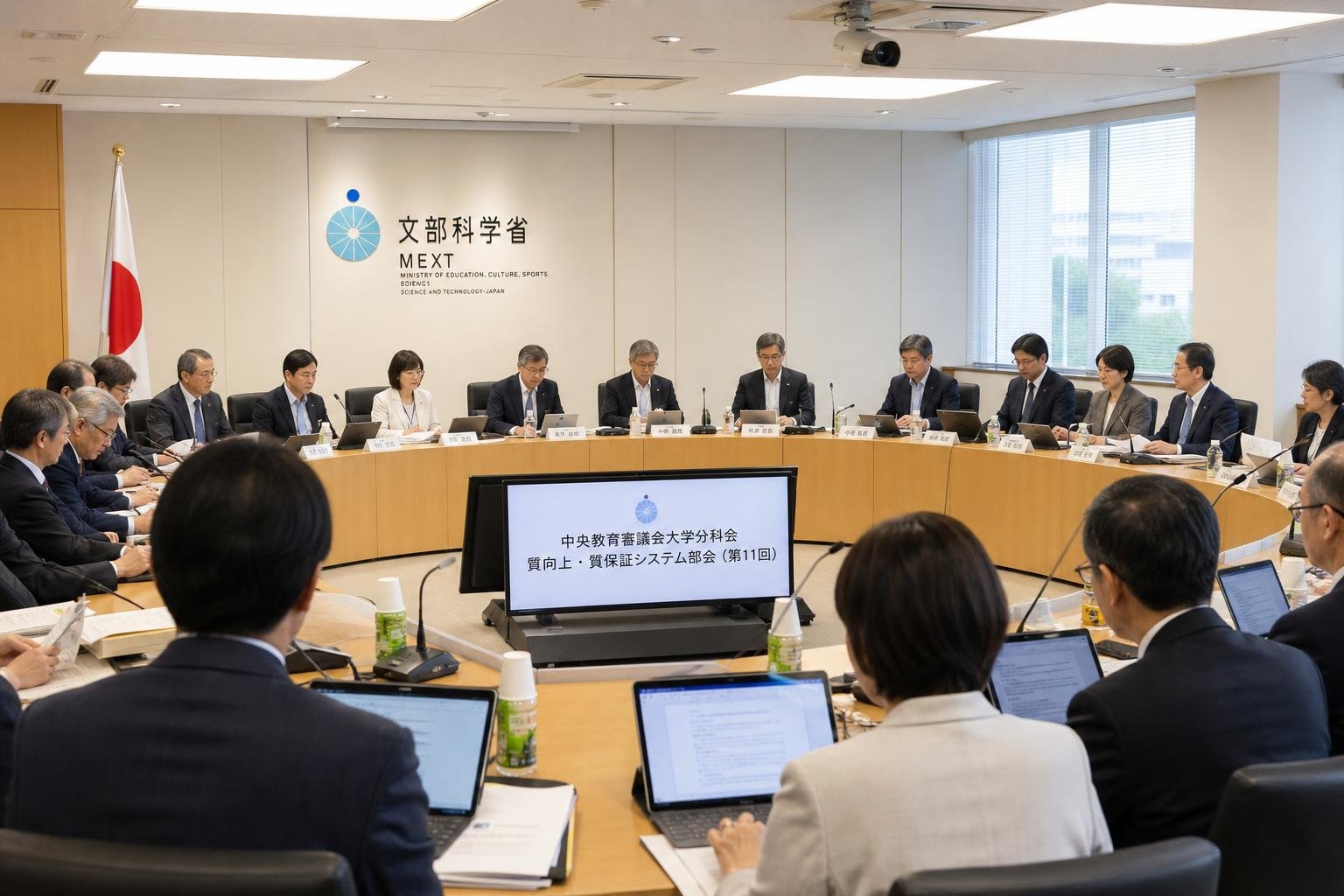 【現場視点】中央教育審議会大学分科会質向上・質保証システム部会（第11回）議事録をテーマにしたAI生成イメージ
