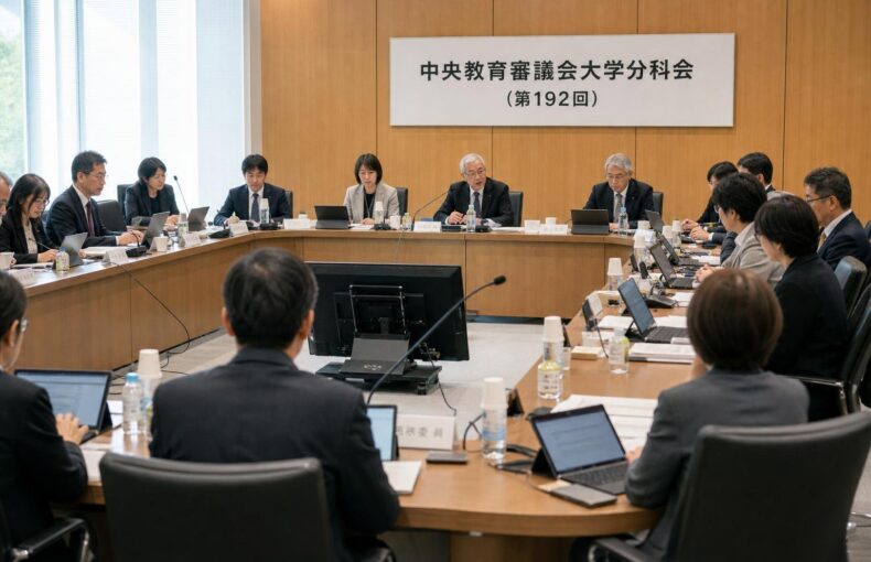 【現場視点】中央教育審議会大学分科会（第192回）議事録をテーマにしたAI生成イメージ