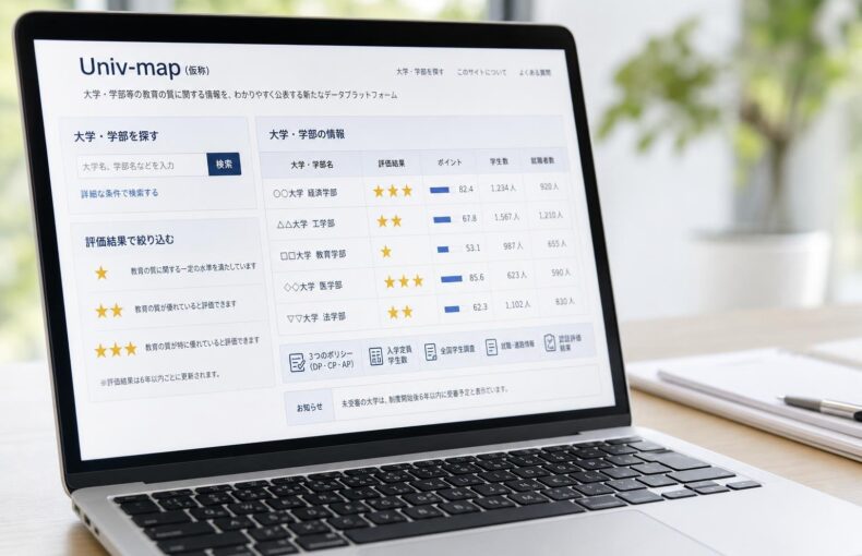 【現場視点】中央教育審議会大学分科会質向上・質保証システム部会（第12回）配付資料をテーマにしたAI生成イメージ