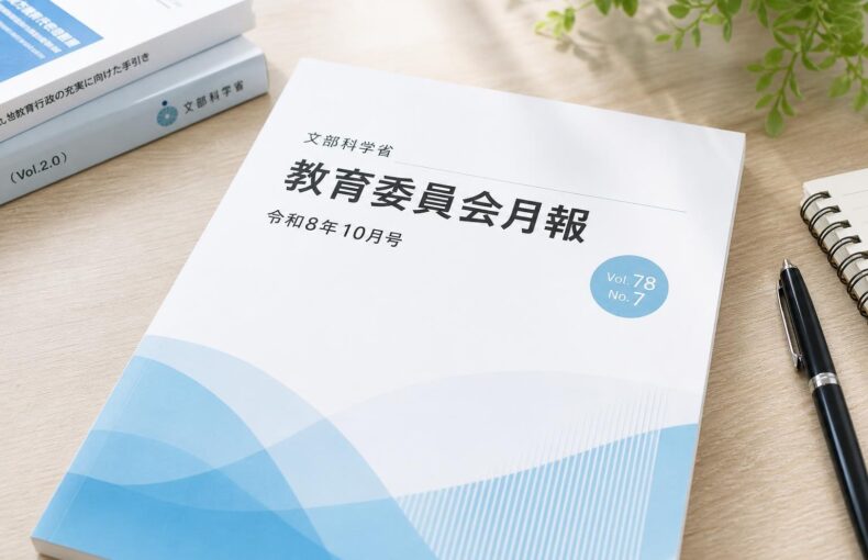 【現場視点】教育委員会月報 令和8年10月号をテーマにしたAI生成イメージ