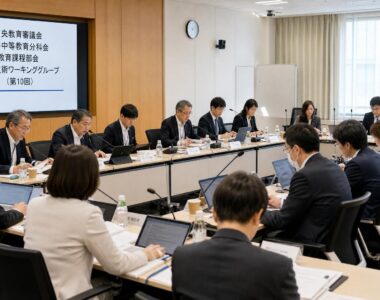 【現場視点】中央教育審議会初等中等教育分科会教育課程部会情報・技術ワーキンググループ（第10回）議事録をテーマにしたAI生成イメージ